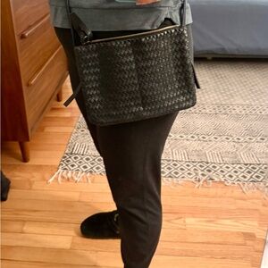 Madewell black leather cross body bag
